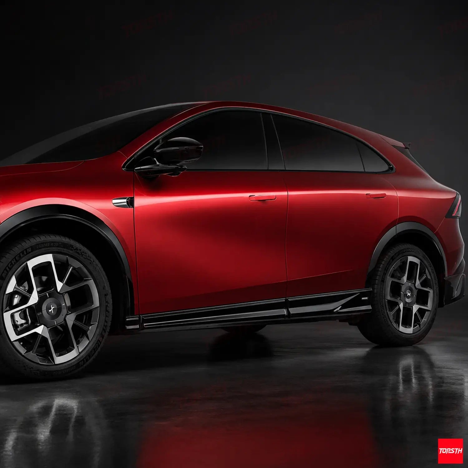 BSKT Style ABS Body Kit for 2025+ XPeng G7, Side Skirts Detail by TOPSTH.