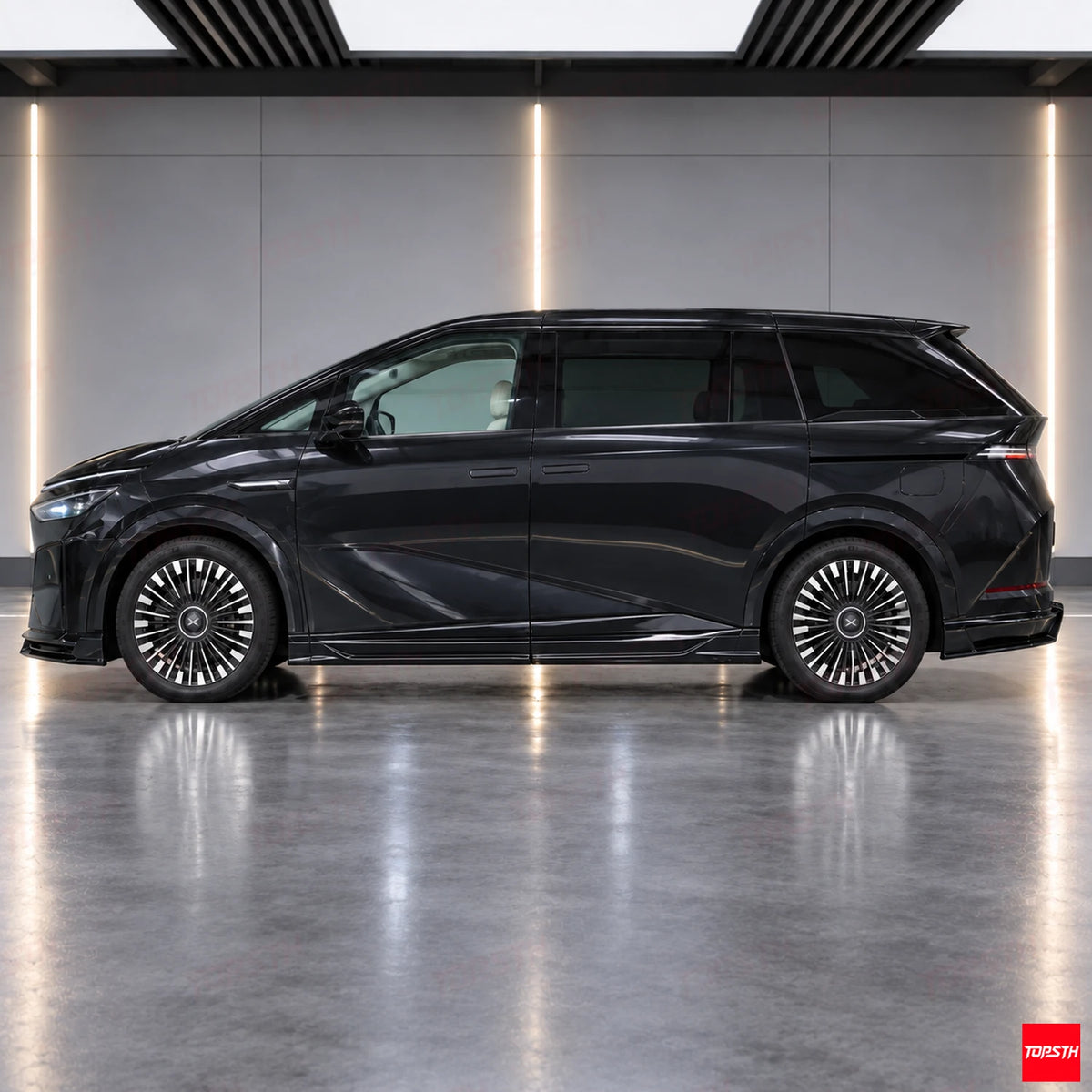2025+ Xpeng X9 TOPSTH Style ABS Body Kit side profile view by TOPSTH