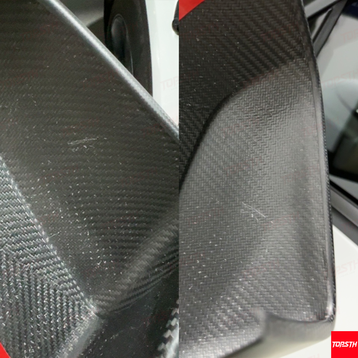 TOPSTH Design Model Y Juniper Dry Carbon Fiber Rearview Mirror Covers - Overlay Installation