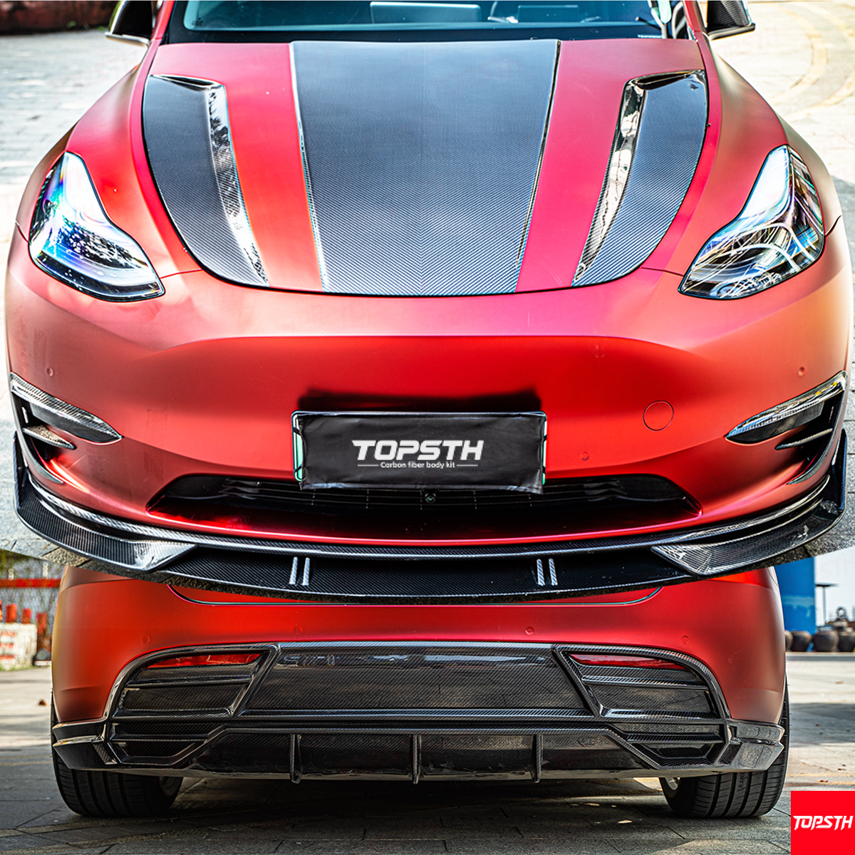 Dry Carbon Fiber Body Kit for Tesla Model Y 2021-2024 Full Exterior Upgrade Kit