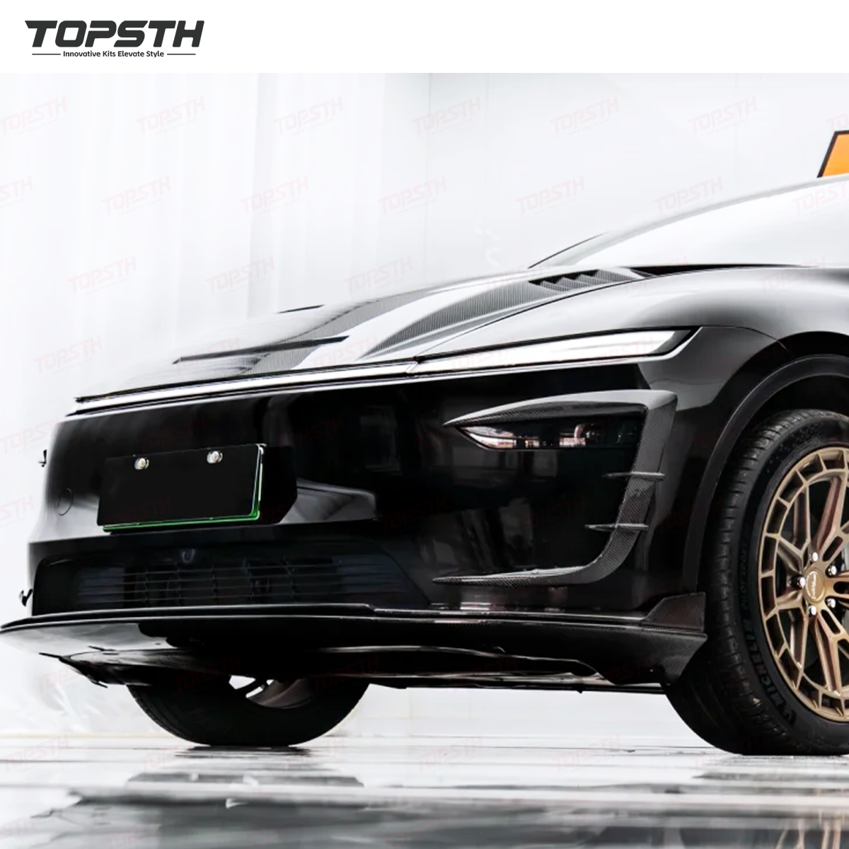 CM Design Carbon Fiber Bumper Splitters for Tesla Model Y Juniper 2025+