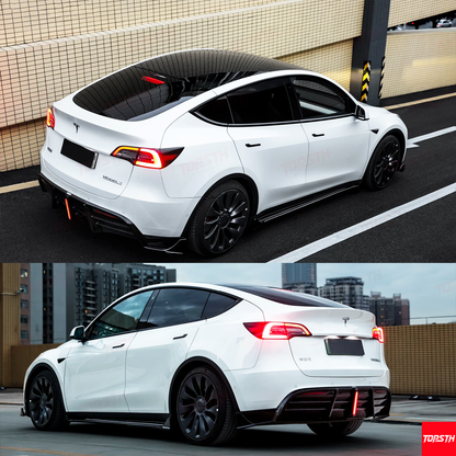 Tesla Model Y 2021–2024 ABS Body Kit – Front Lip, Side Skirts & Rear Diffuser | Sporty Upgrade
