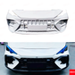 Comparison of a car's front bumper design on a white background