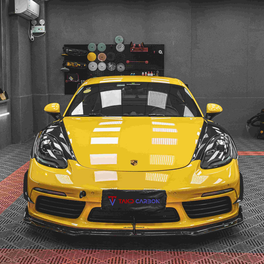 Porsche TAKD V1 Pre-Preg Carbon Fiber Front Canards for 718 Cayman & Boxter