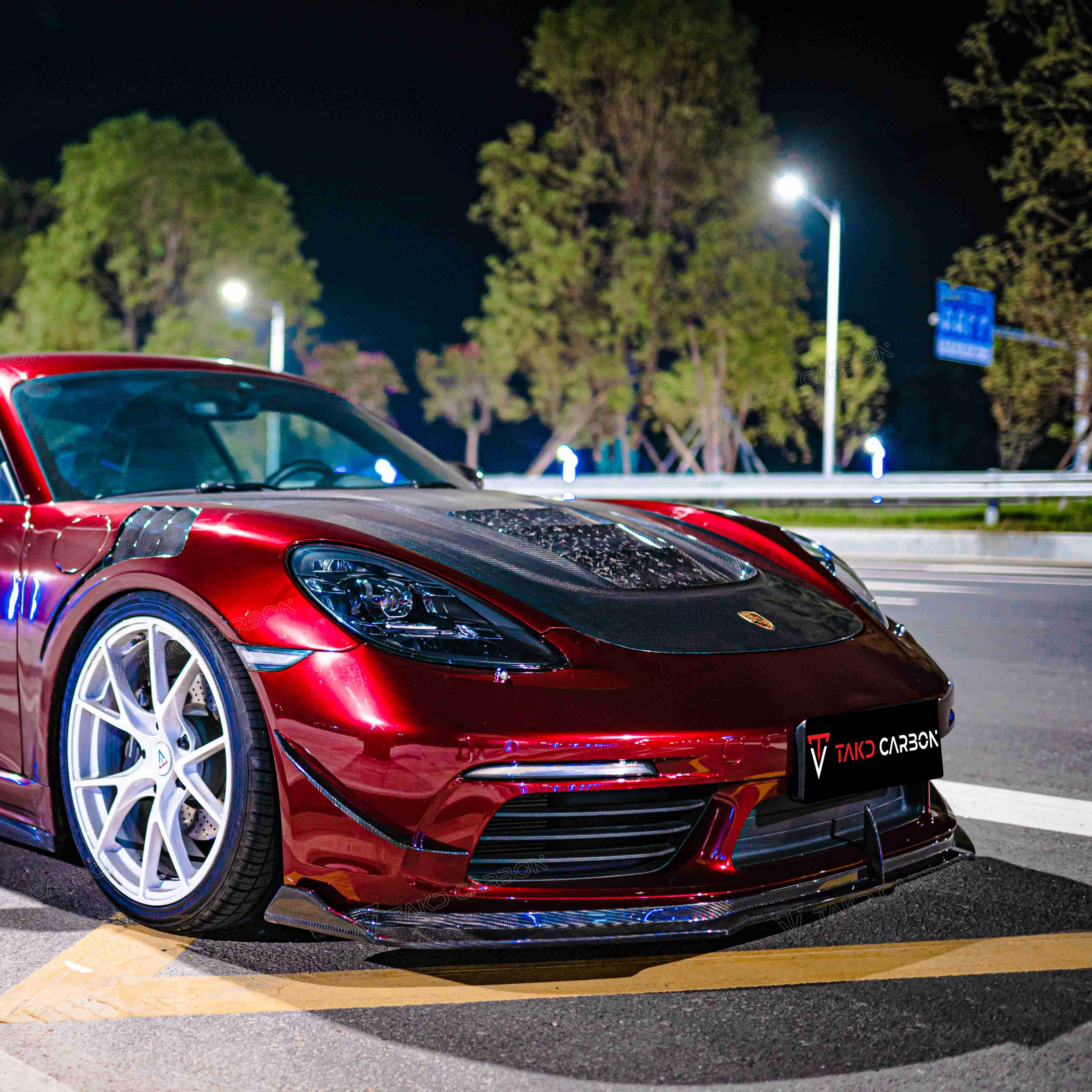 Porsche TAKD V1 Pre-Preg Carbonfaser-Motorhaube für 718 Cayman &amp; Boxter 