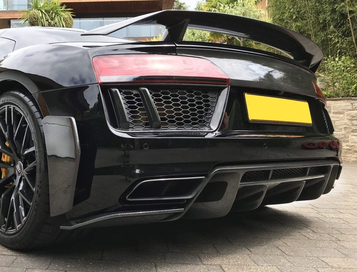 Audi R8 Gen 2 PFL Carbon Fiber Rear Lower Bumper Spats - TOPSTH Design
