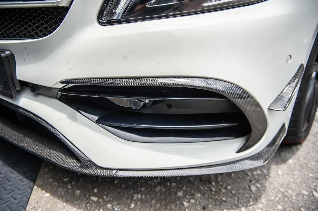 Mercedes Carbon Fiber OEM Style Front Bumper Splitter Canards for W176 Facelift