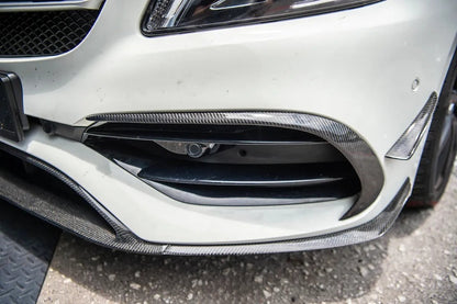 Mercedes Carbon Fiber OEM Style Front Bumper Splitter Canards for W176 Facelift
