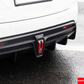 Close-up of the YOFER Body Kit rear diffuser on the Model X bumper, featuring integrated fog/brake lights.