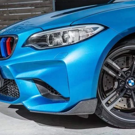 Extensiones de divisor delantero de fibra de carbono estilo M Performance de BMW para F87 M2 