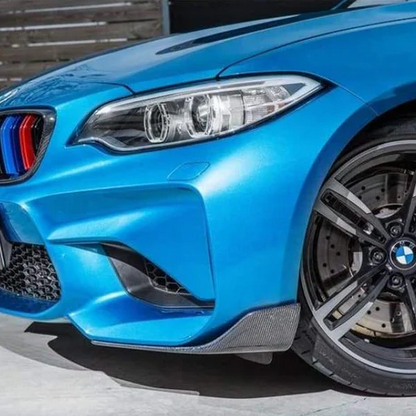 Extensiones de divisor delantero de fibra de carbono estilo M Performance de BMW para F87 M2 