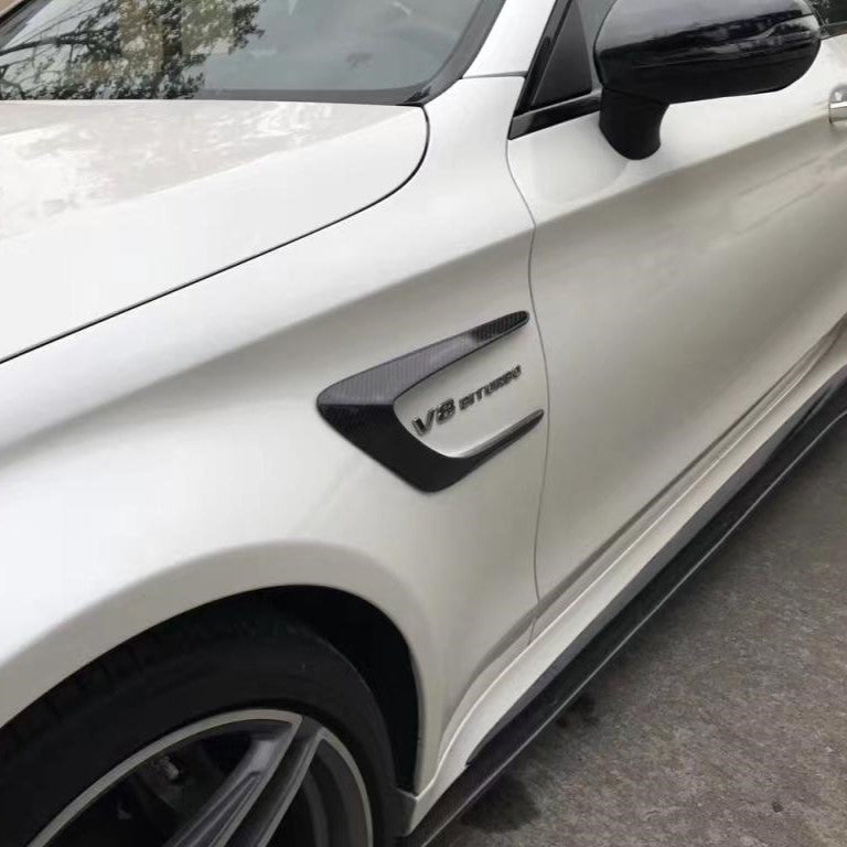 Mercedes-Benz Carbonfaser-Seitenabzeichen-Zierleiste für W205 C63/S