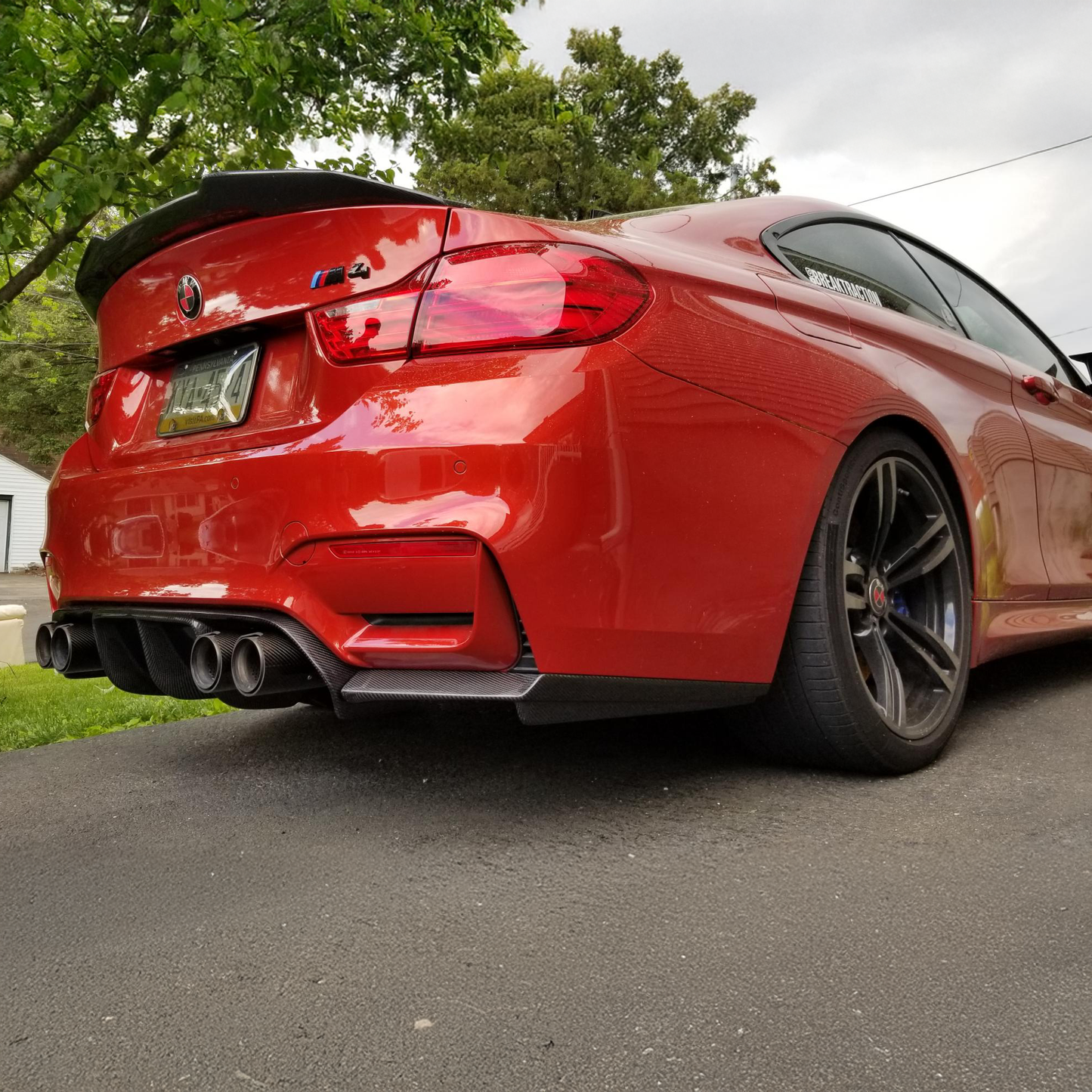BMW F80 M3 F82 M4 Carbon Fiber M Performance Style Rear Bumper Spats