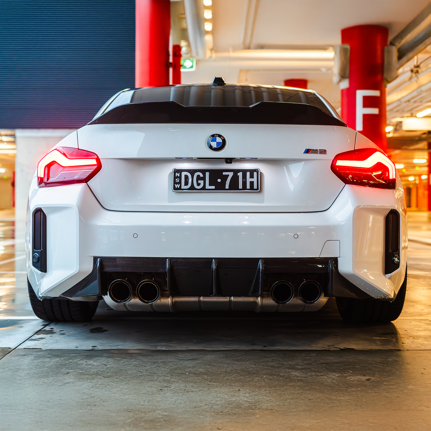 BMW Carbon Fiber M Performance Style Rear Diffuser for G87 M2