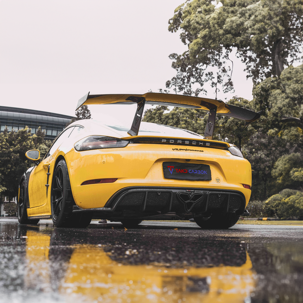 Porsche TAKD V1 Pre-Pregged Carbon Fiber Rear Spoiler for 718 Cayman & Boxster (2017+)