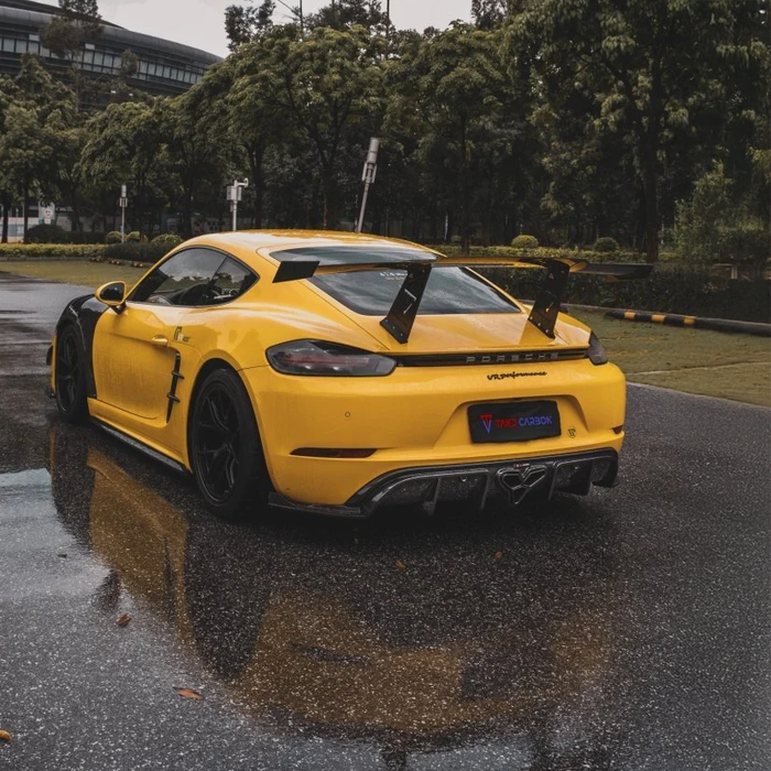 Porsche TAKD V1 vorgefertigter Heckspoiler aus Carbonfaser für 718 Cayman &amp; Boxster (2017+) 