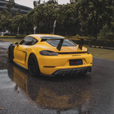 Alerón trasero de fibra de carbono preimpregnado Porsche TAKD V1 para 718 Cayman y Boxster (2017+) 
