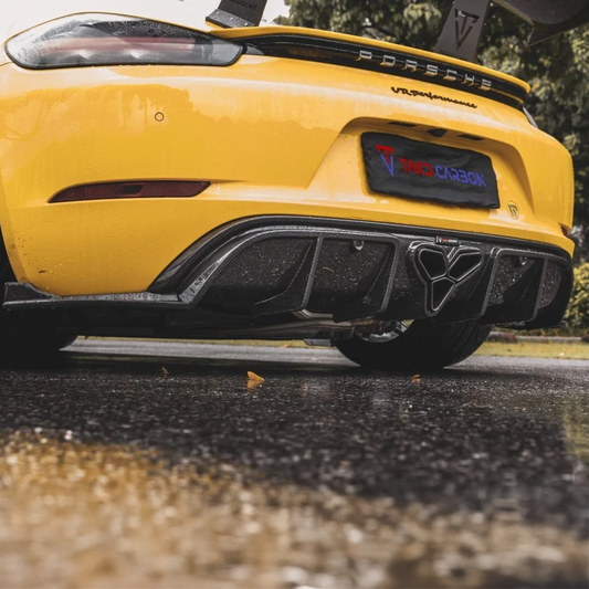 Porsche TAKD V1 Pre-Pregged Carbon Fiber Rear Diffuser for 718 Cayman & Boxster (2017+)