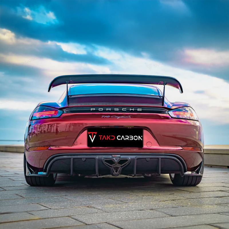 Porsche TAKD V2 vorgefertigter Heckspoiler aus Carbonfaser für 718 Cayman &amp; Boxster (2017+) 