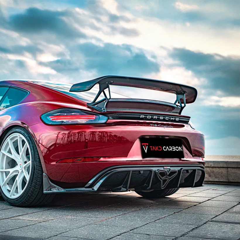 Porsche TAKD V2 vorgefertigter Heckspoiler aus Carbonfaser für 718 Cayman &amp; Boxster (2017+) 