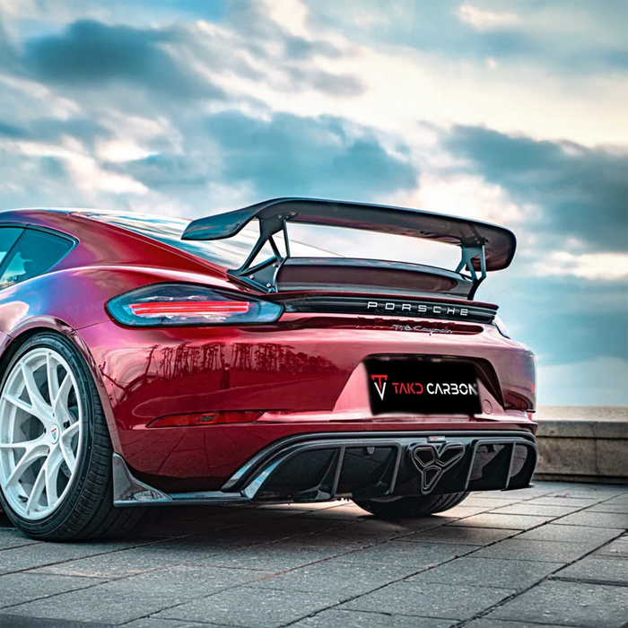 Porsche TAKD V2 vorgefertigter Heckspoiler aus Carbonfaser für 718 Cayman &amp; Boxster (2017+) 