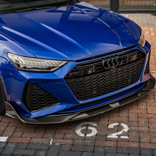 Audi Pre-Pregged Carbon Fiber Topsth Designs Front Splitter for C8 RS6 & RS7 (2019+)