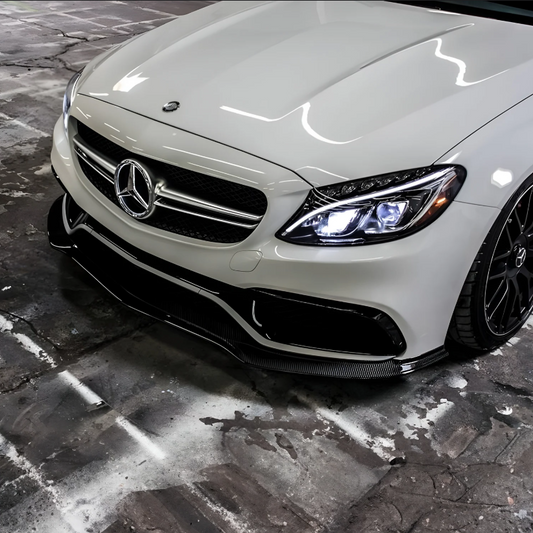 Mercedes Carbon Fiber PSM Style Front Splitter for W205 C63 Sedan & Coupe PFL (2015-2018)