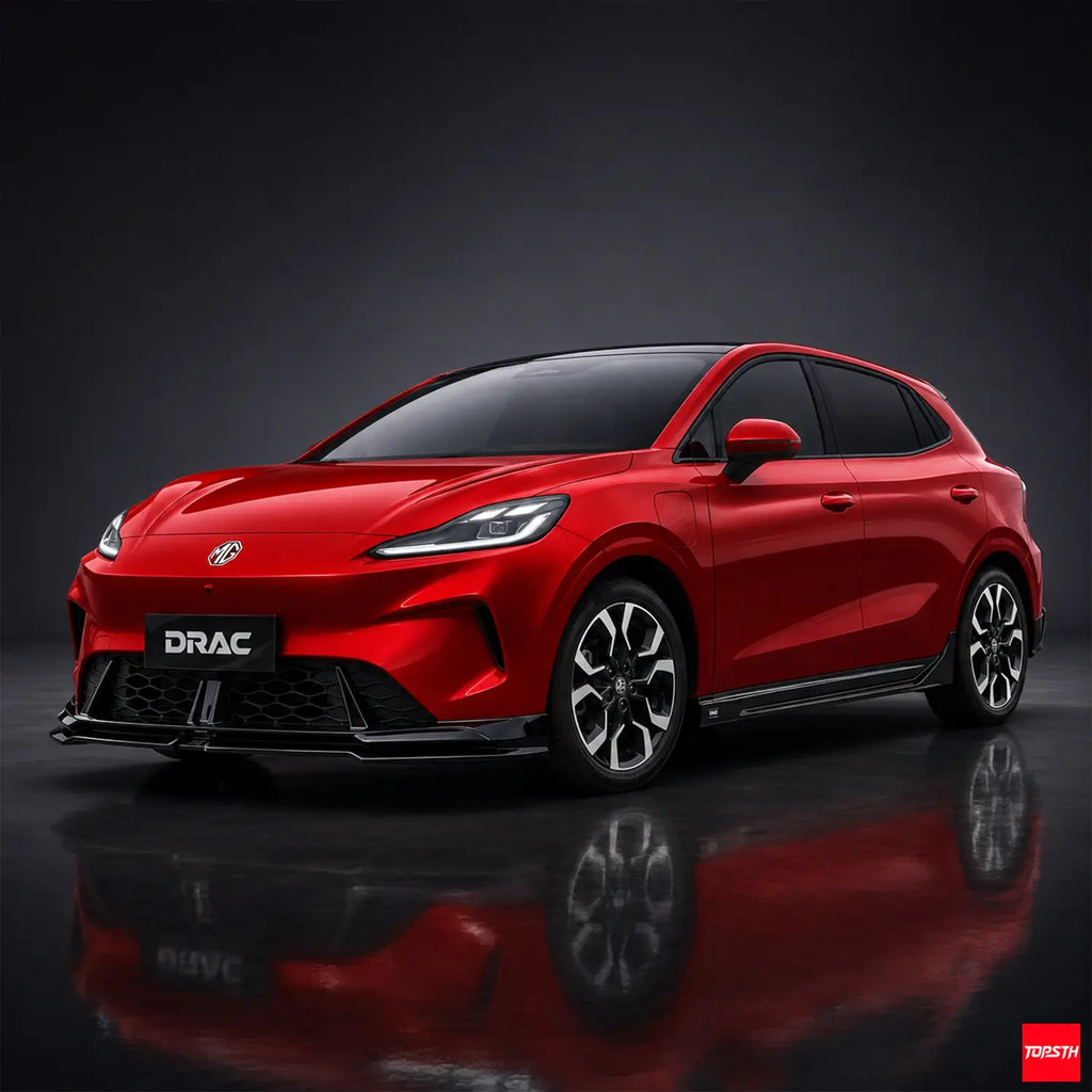 TOPSTH DRAC Style ABS Body Kit for 2025+ MG4 EV Mulan, Front 3 Quarter View.