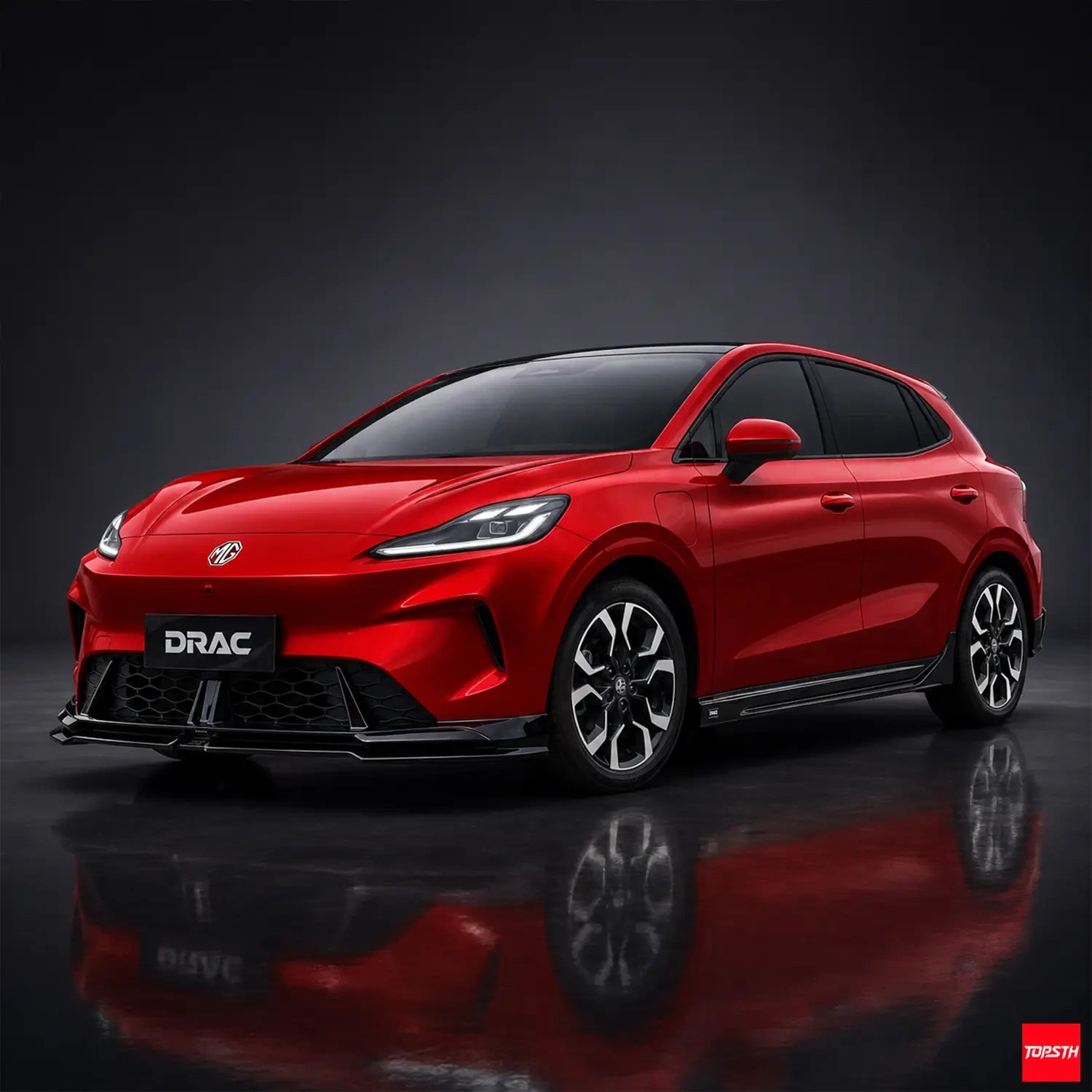 TOPSTH DRAC Style ABS Body Kit for 2025+ MG4 EV Mulan, Front 3 Quarter View.