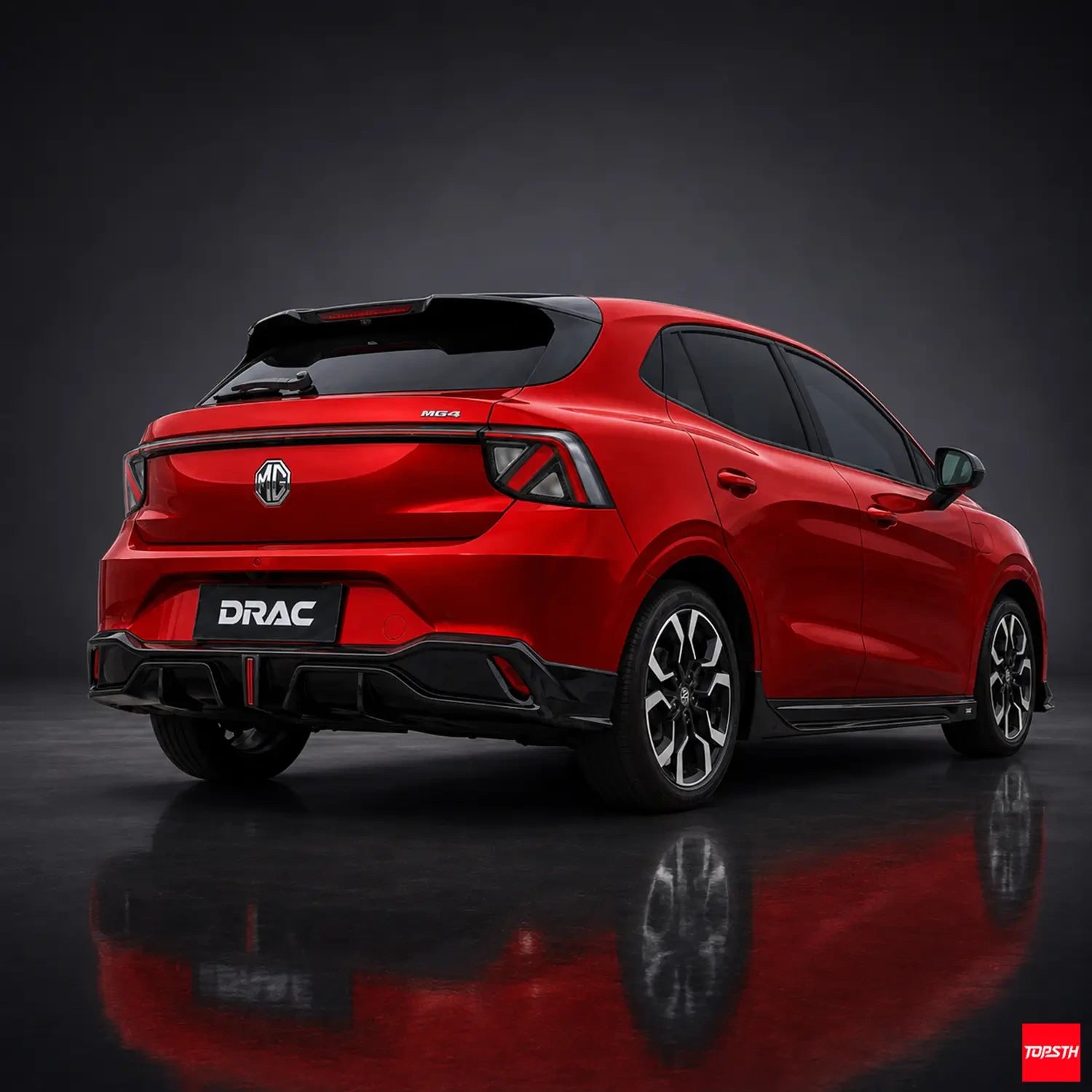 TOPSTH DRAC Style ABS Body Kit for 2025+ MG4 EV Mulan, Rear 3 Quarter View.