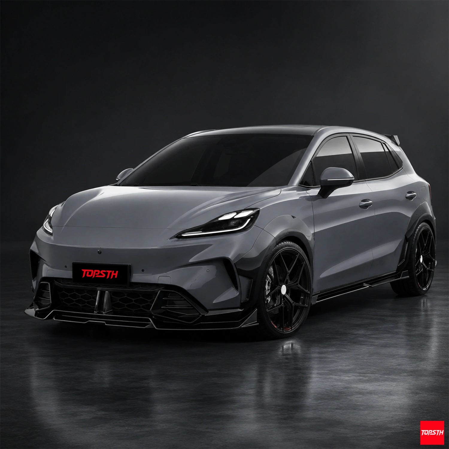 TBRO Style ABS Body Kit for 2025+ MG4 EV mulan, Front 3 Quarter View.