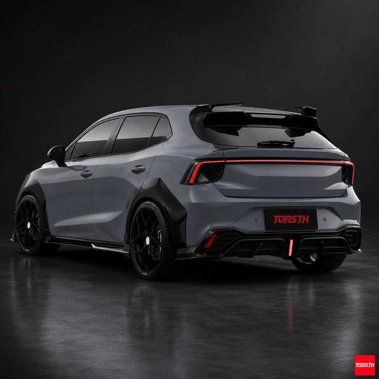TBRO Style ABS Body Kit for 2025+ MG4 EV mulan, Rear 3 Quarter View.