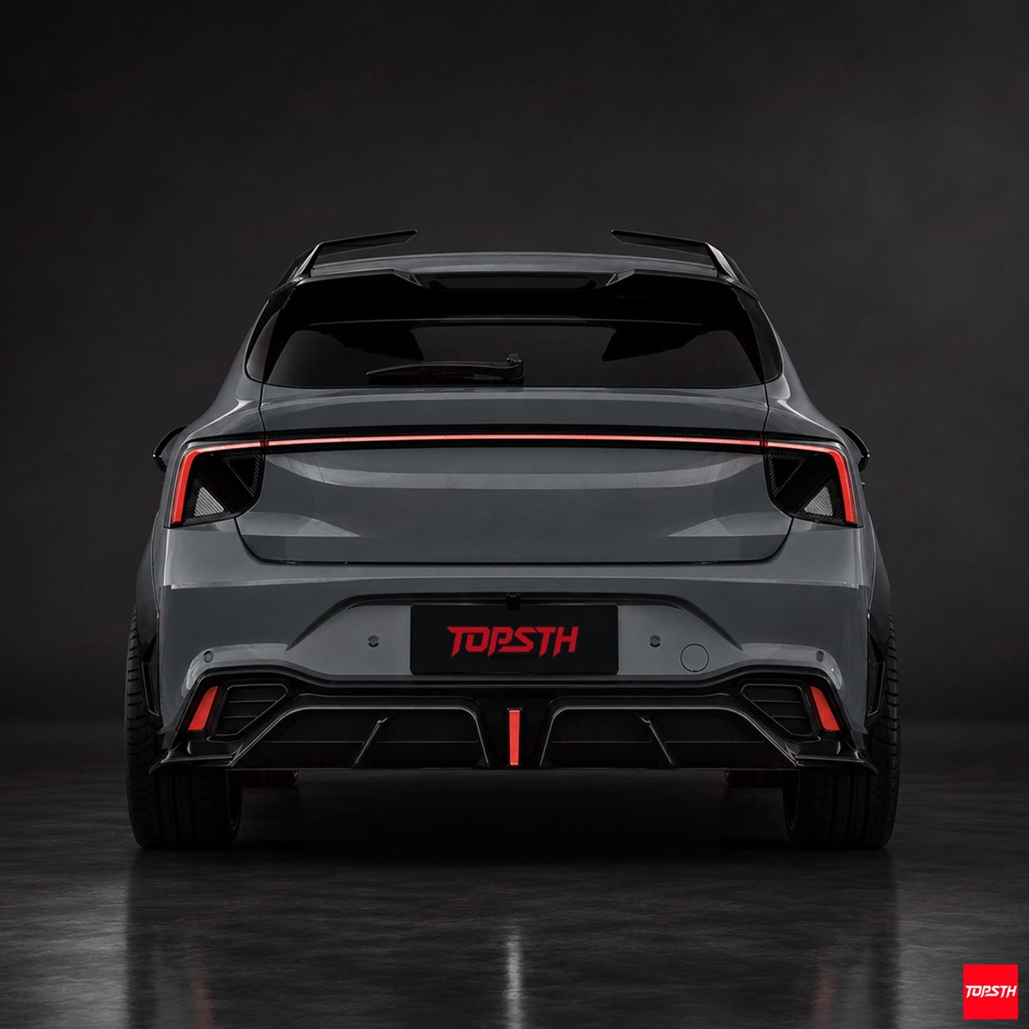 TBRO Style ABS Body Kit for 2025+ MG4 EV mulan, Rear View.