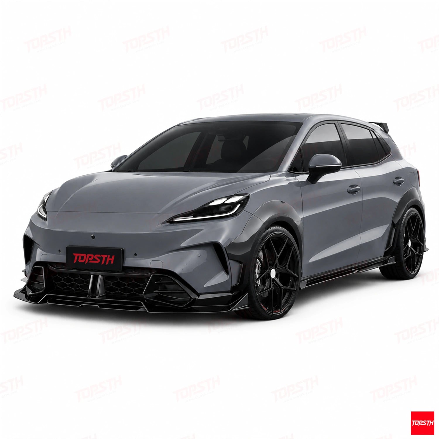 TBRO Style ABS Body Kit for 2025+ MG4 EV mulan, White Background Parts.