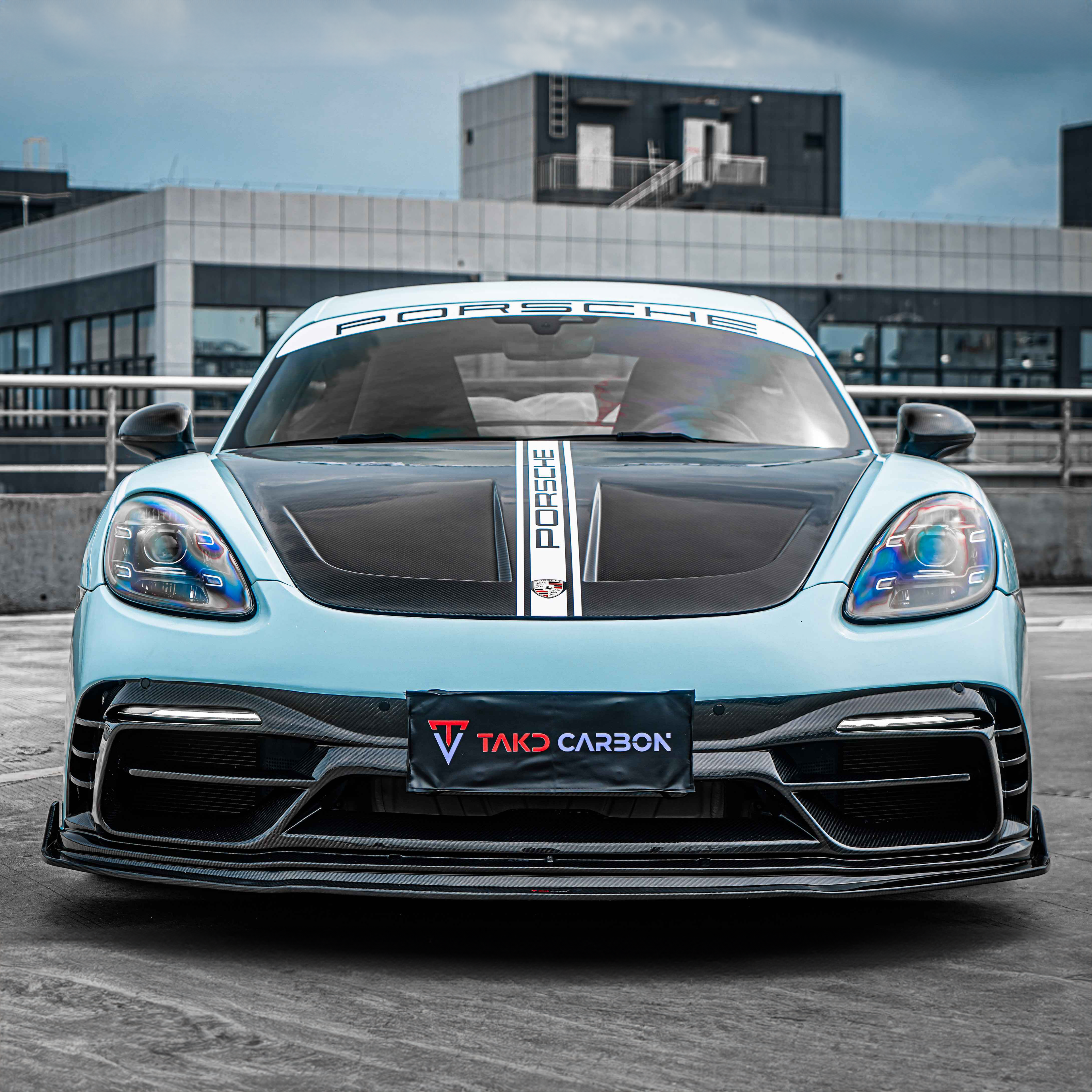 Porsche TAKD V2 Pre-Preg Carbon Fiber Front Bumper & Splitter for 718 Cayman & Boxter