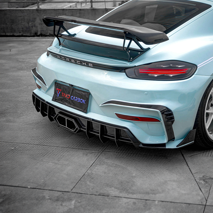 Porsche TAKD V2 Pre-Preg Carbonfaser-Heckdiffusor für 718 Cayman &amp; Boxter