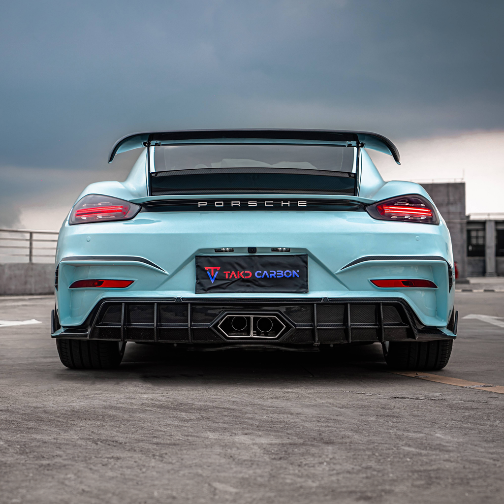 Porsche TAKD V2 Pre-Preg Carbonfaser-Heckdiffusor für 718 Cayman &amp; Boxter