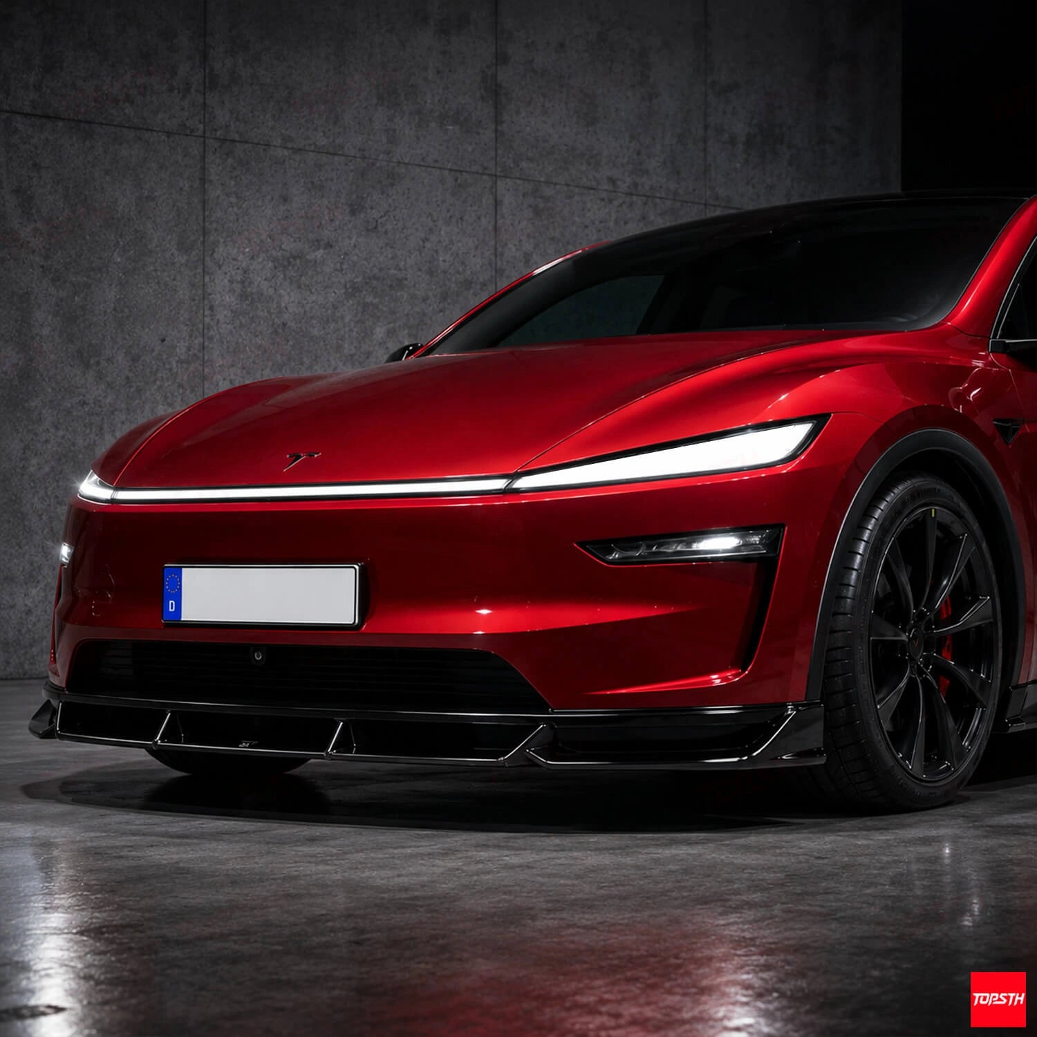 TOPSTH Xtan Style ABS Body Kit for 2025+ Telsa YL/YYY, Front Lip Close Up.