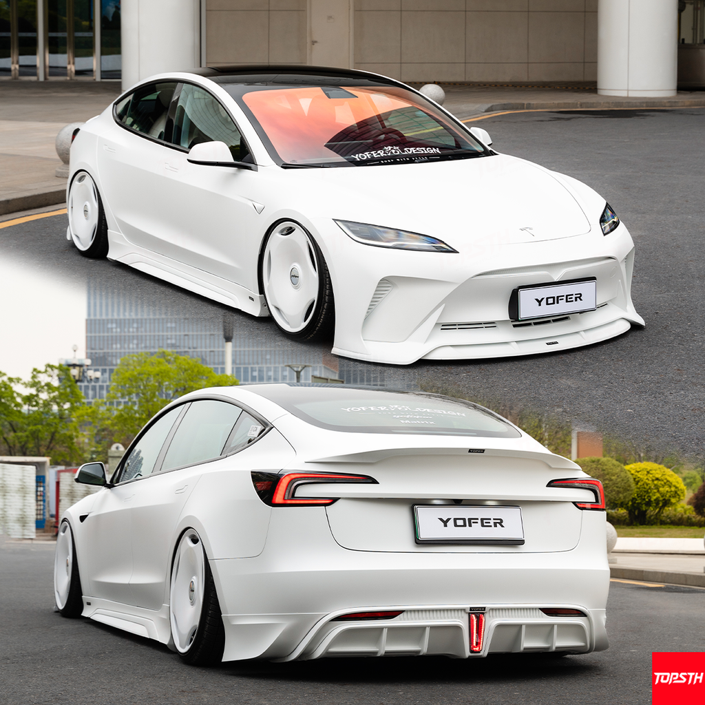 Tesla Model 3 (2024+) Yofer Full PP Body Kit – Sport Front Bumper, Lip, Side Skirts & Rear Diffuser