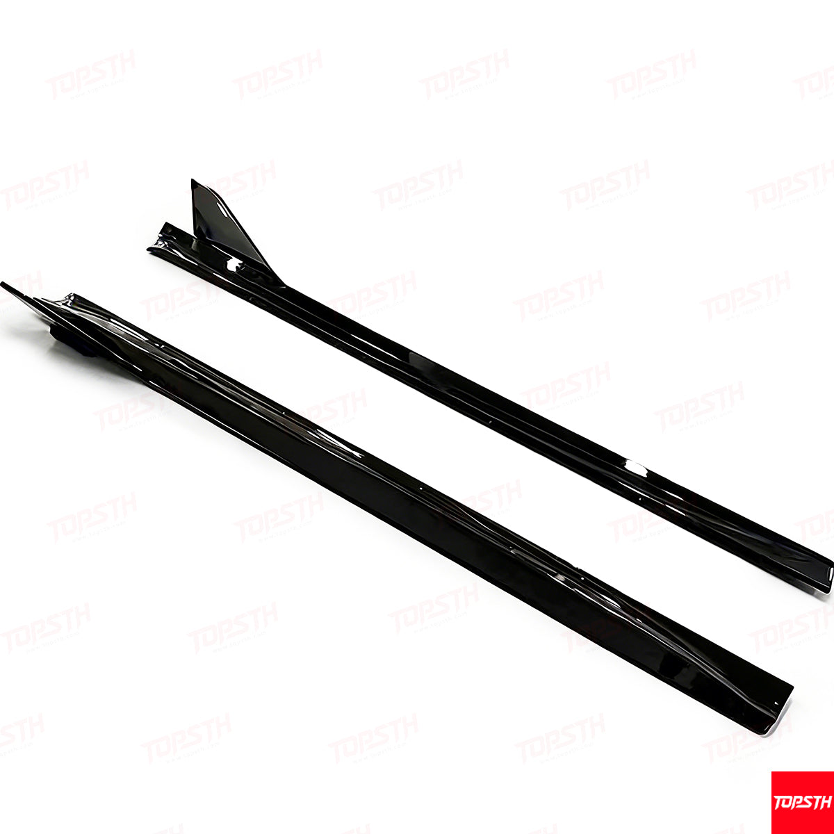 Two black metal side steps on a white background with 'TopSh' branding.