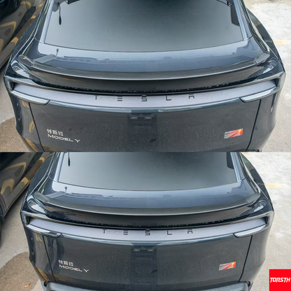 Tesla Model Y Juniper (2025+) Dry Carbon Fiber P-Style Rear Wing Spoiler - Gloss or Matte Finish