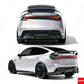 Tesla Model Y featuring a high-performance carbon fiber spoiler and integrated LED taillight system.