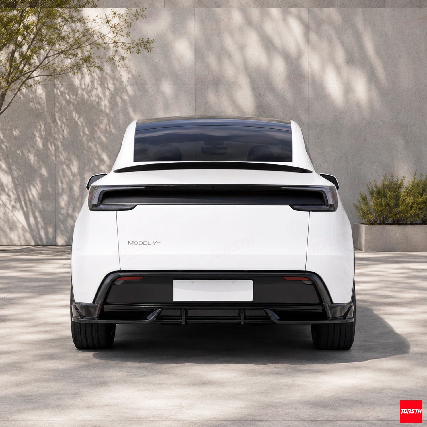 TOPSTH RES Style ABS Body Kit for 2025+ Tesla Model Y juniper, Front 3 Quarter View.