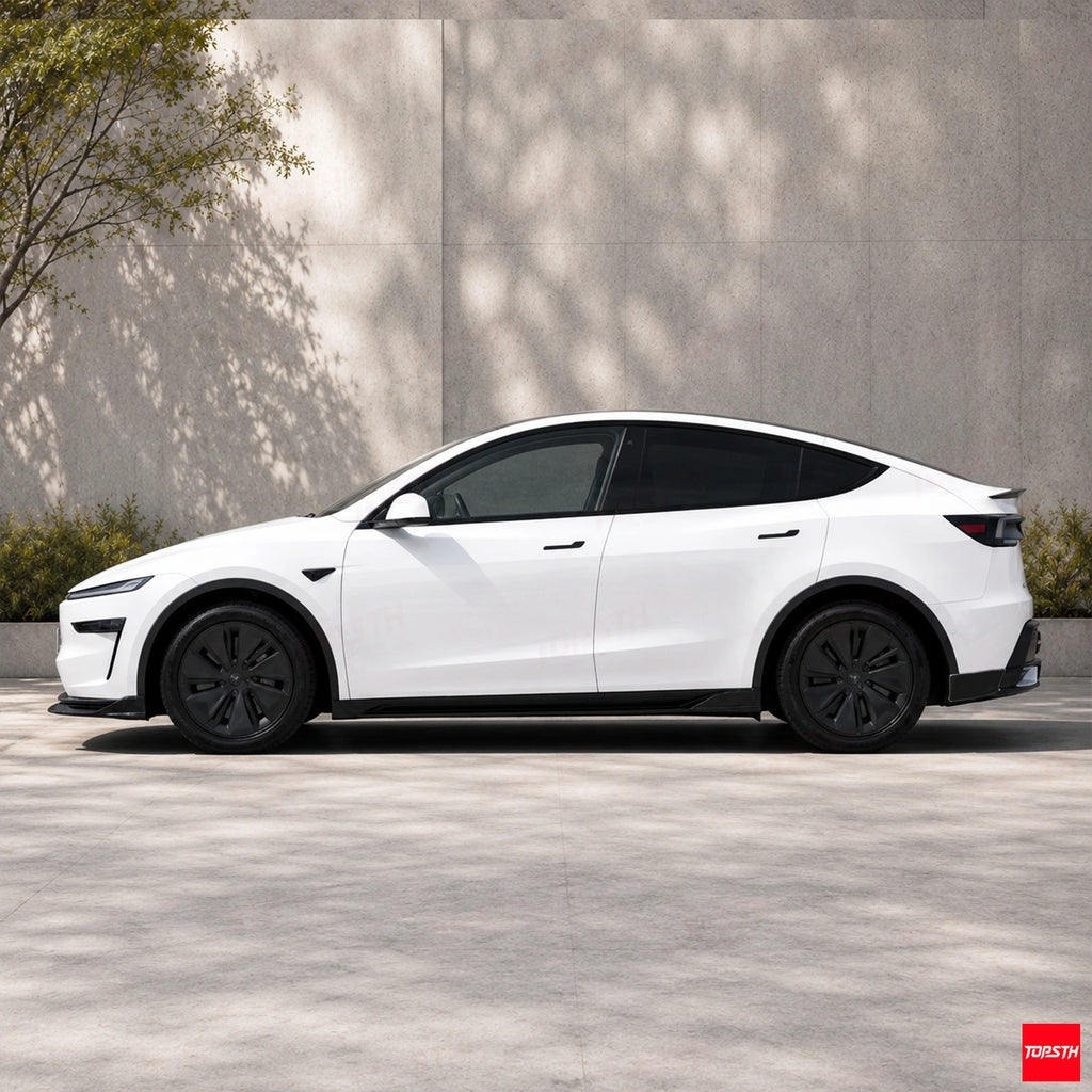 TOPSTH RES Style ABS Body Kit for 2025+ Tesla Model Y juniper, Front 3 Quarter View.