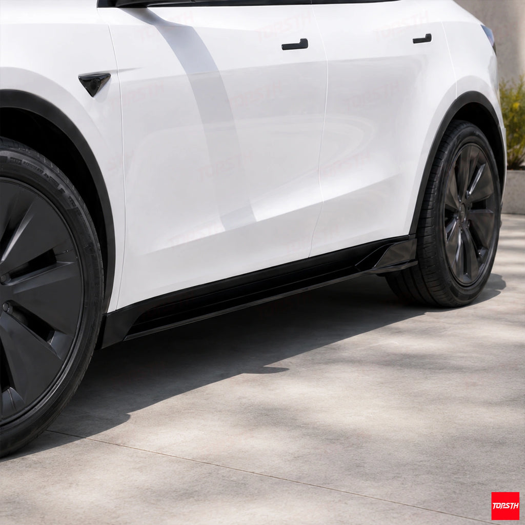 TOPSTH RES Style ABS Body Kit for 2025+ Tesla Model Y juniper, Front 3 Quarter View.