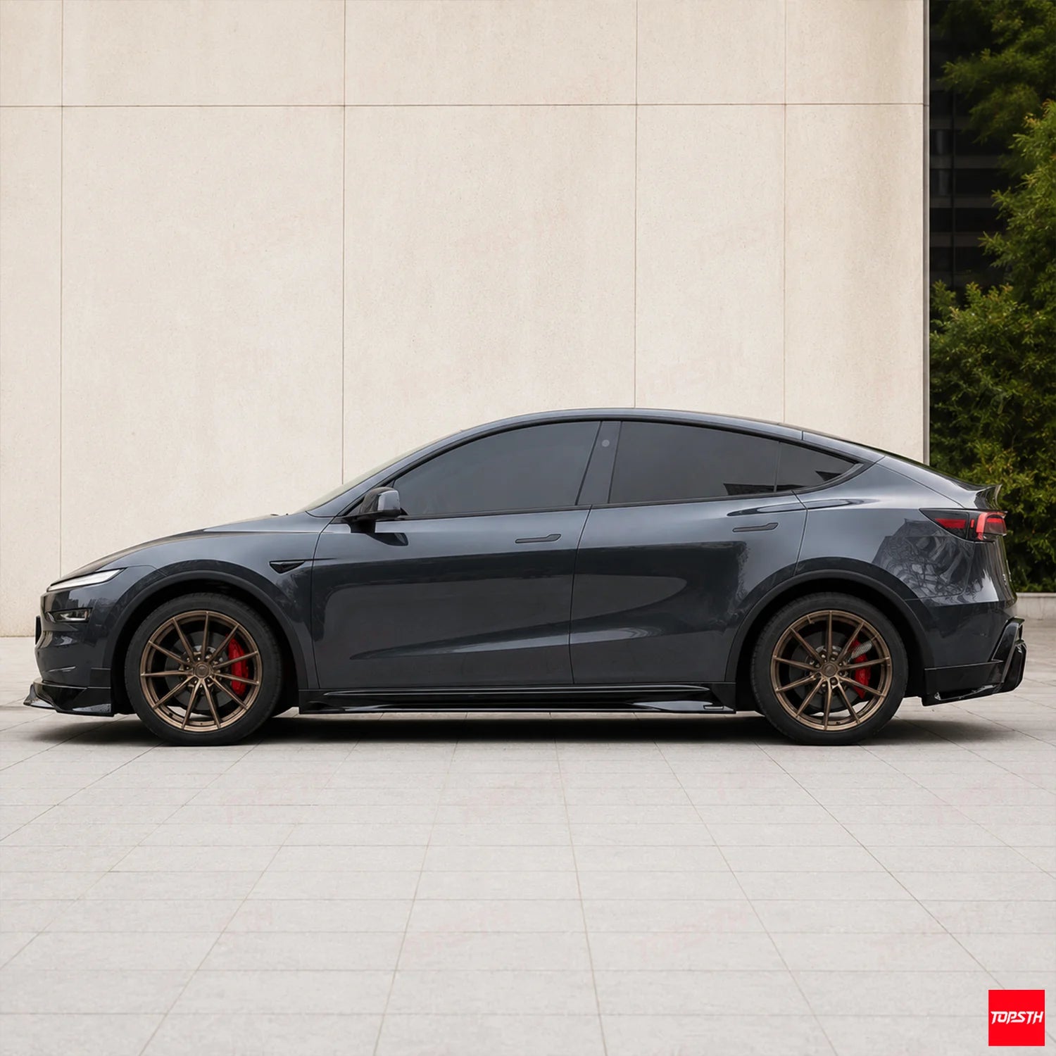 TOPSTH SP Style ABS Body Kit for 2025+ Tesla Model YL/YYY, Side Profile.