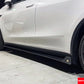 Close-up of the installed Carbon Fiber EL Design Side Skirt on the Tesla Model Y Juniper (2025+) exterior.