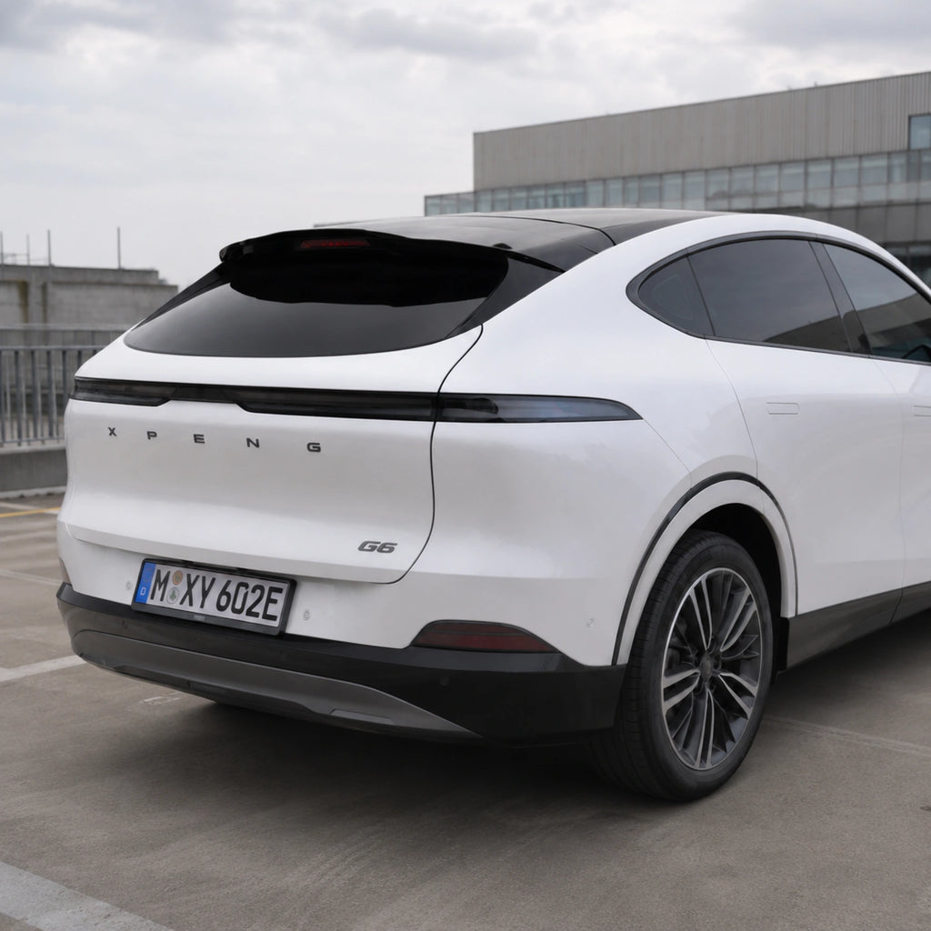 TOPSTH Sport Style ABS Rear Spoiler for 2025+ XPeng G6, Rear 3 Quarter View.