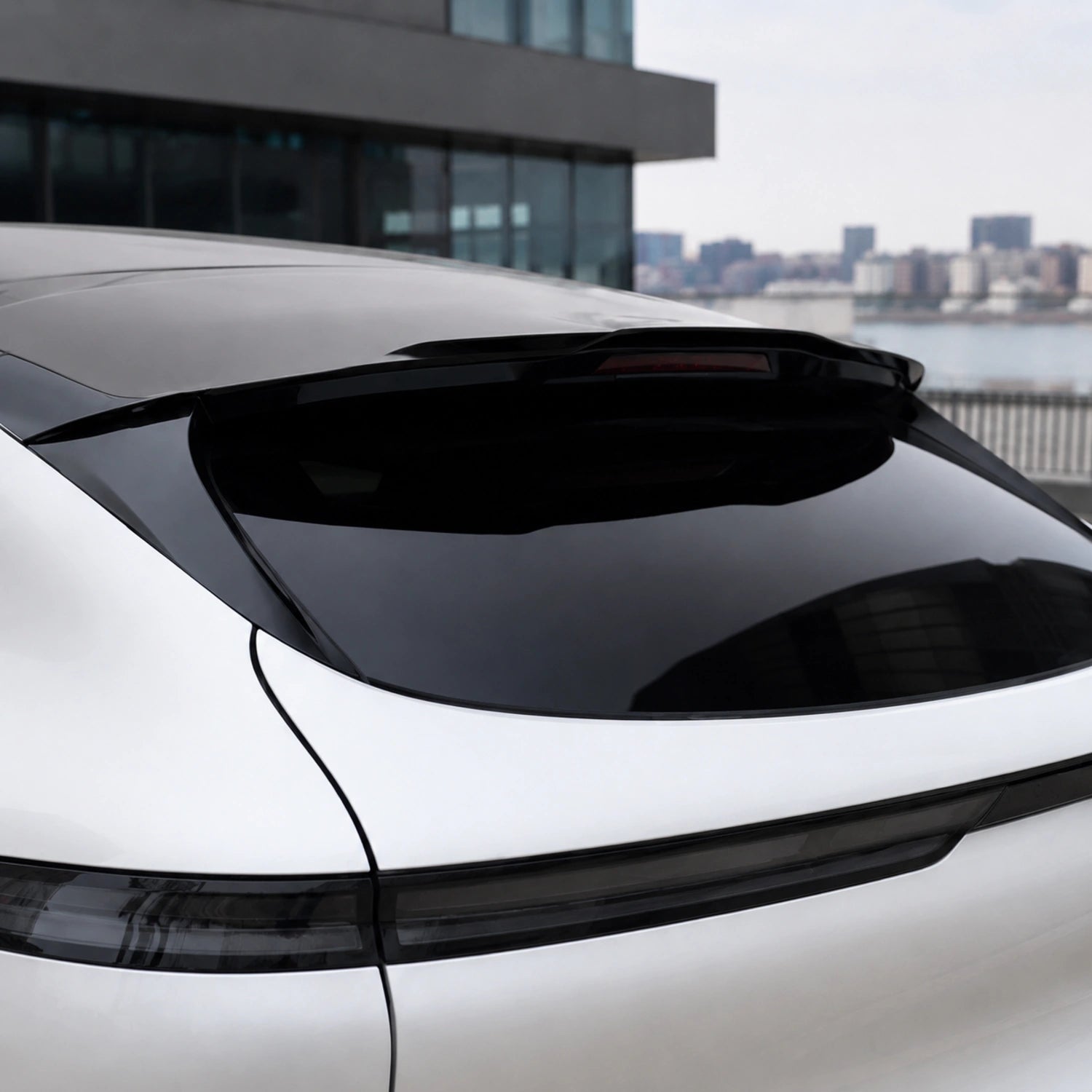 TOPSTH Sport Style ABS Rear Spoiler for 2025+ XPeng G6, Rear 3 Quarter View.
