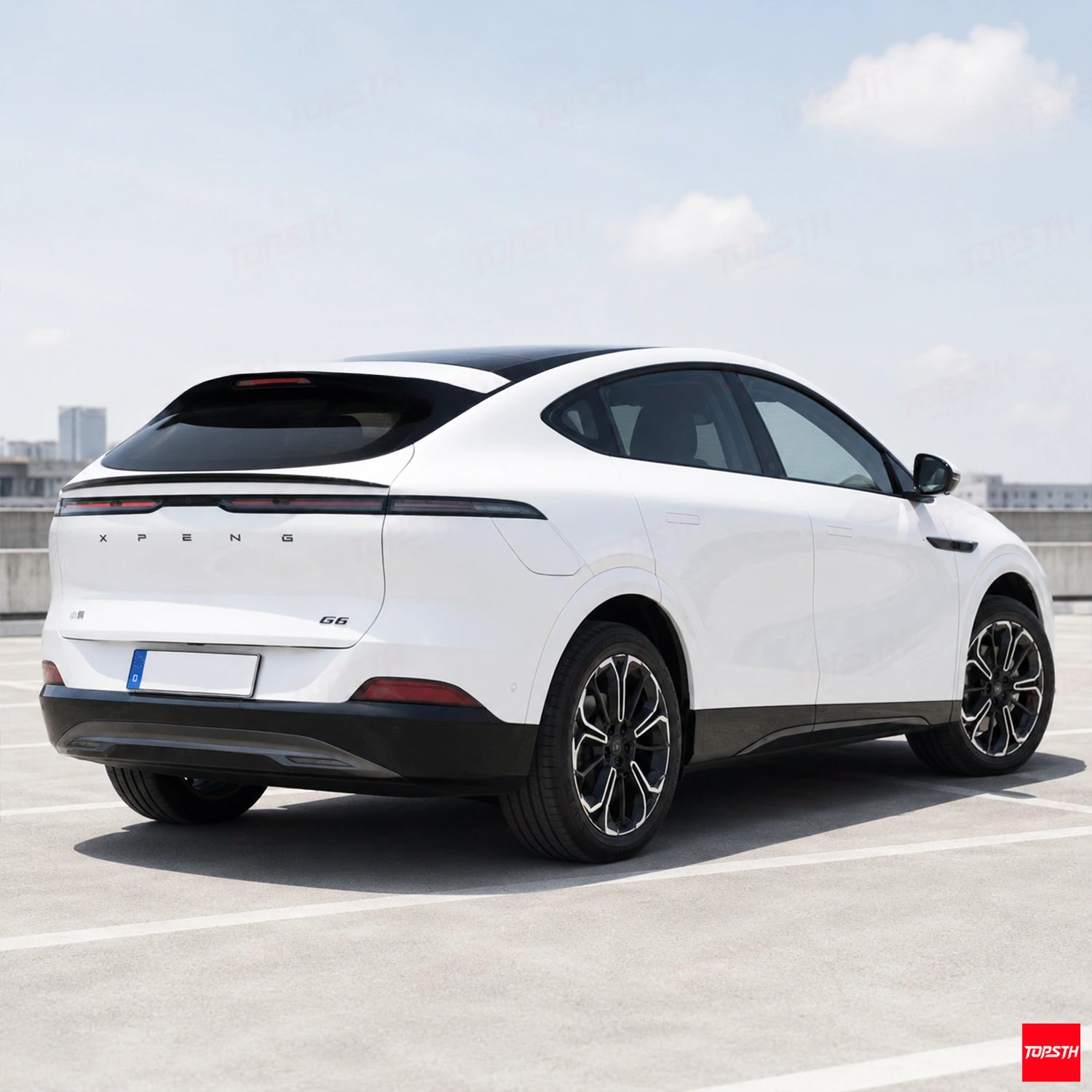 TOPSTH TP Style ABS Rear Spoiler for 2025+ XPeng G6, Installation Detail.